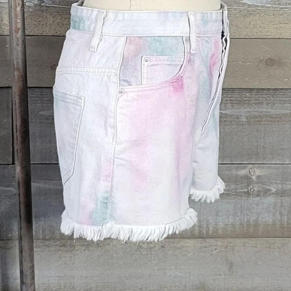 Isabel ÉTOILE Marant Lesiabb Tie-Dye Pattern Frayed Hem Shorts